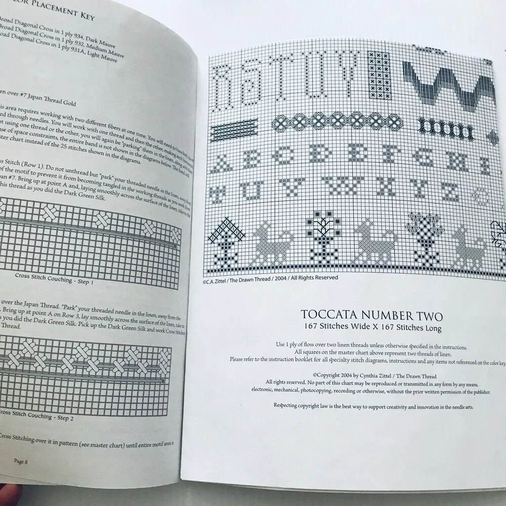 The Drawn Thread Charted Needlework Cross Stich Pattern Booklet Toccata #2